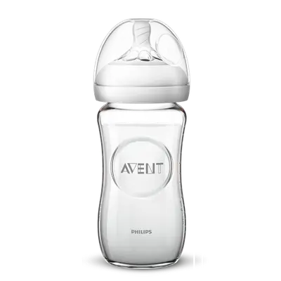 Avent Natural Response Glass Baby Bottle 1m+ 240ml _ PHILIPS