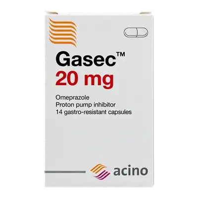 Gasec (Omeprazole 20mg) 14 Capsules _ Acino