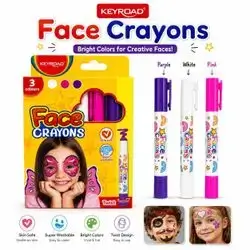KEYROAD Face Crayons Set in 3 colors: Purple, Pink & White.