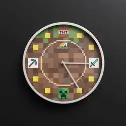Gaming Wall Clock Minecraft
