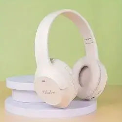 Abodos wireless over-ear headphones in beige