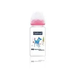 Glass Narrow Neck Feeding Bottle 160ml (+0) - Pink