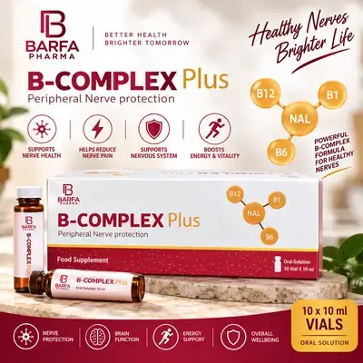 BARFA Pharma B-Complex Plus – Oral Solution – 10 × 10 mL Vials