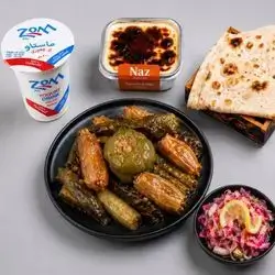 Red Dolma With Local Minced Meat, Desert and yogurt 