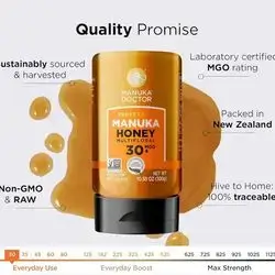 Manuka Doctor - MGO 30+ Squeezy Manuka Honey Multifloral, 100% Pure New Zealand Honey. Certified. Guaranteed. Raw. Non-GMO (10.58 oz) 300 gram