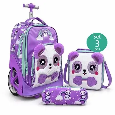 Jasmine Star 3-Piece Trolley School Bag Set