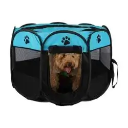 Pet Playpen- Blue & Black 100cm