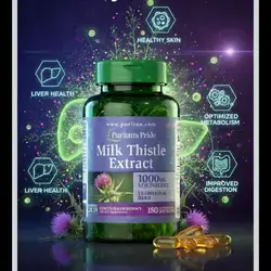 Milk Thistle 4:1 Extract 1000mg, Liver Health, Skin, Energy and Vitality, improved digestion, fat digestion, bile support, blood purification, 180 Softgels milk Thistle