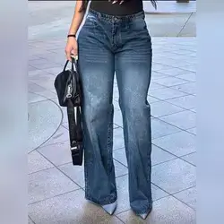 Women's Casual Washed Denim Jeans - Medium