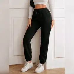 Resyla Solid Drawstring Waist Thermal Sweatpants - XL