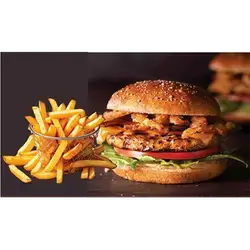 Bbq Chicken Burger And Fries