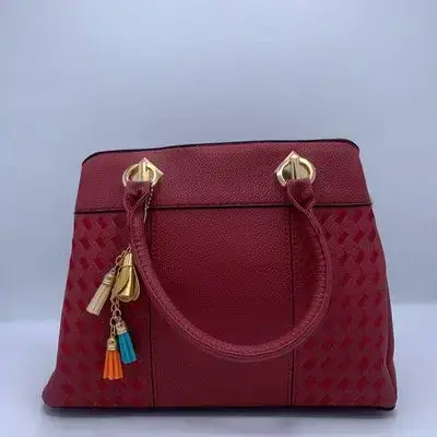 Maroon Structured Tote Bag