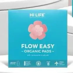 HI LIFE Flow Easy Organic Pads Travel Pack 8 One Size Fits All (with pouch)