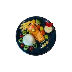Salmon With Rice And Vegetables
