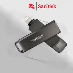 SanDisk iXpand Flash Drive Luxe 128GB - USB-C + Lightning - for iPhone, iPad, Mac, USB Type-C devices including Android