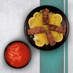 Rice And Broth With Kebab