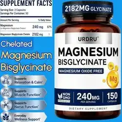Magnesium Glycinate, Magnesium Bisglycinate, Chelated Magnesium, No Oxide, Chelated Magnesium Bisglycinate, 150 Capsules Magnesium Glycinate