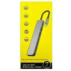 Adapter 7 port Type-c to Pd+ USB +HDTV +Type-c SD+TF