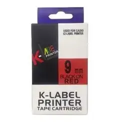Label Tabe Casio Master Copy-9mm-Black On Red