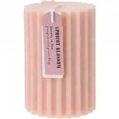 Koopman Candle Pillar Ribbed 7X10Cm 4A