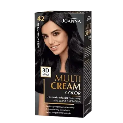 Multi Cream Permanent Intensive Hair Color Dye Care 42 EBONY BLACK _ JOANNA