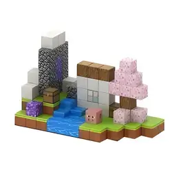 Minecraft Magnetic Building T071 Cherry Blossom Cottage – 110 Pieces + 3 Random Plush Toys