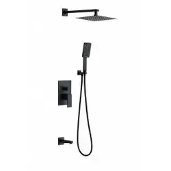 Duxxa Built-In Shower Set Square; Matte Black