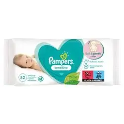 Pampers Sensitive Fragrance-Free Baby Wipes 52's (White)