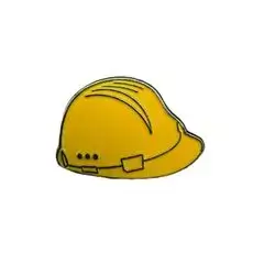Yellow Engineer Cap Metal Sticker