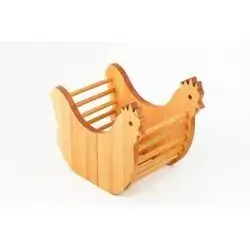 Asir Chicken Shaped Wooden Egg Basket - 949FRB1150