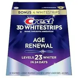  Crest 3D Whitestrips Age Renewal – Teeth Whitening Kit, 24 Treatments (20 + 4 Bonus) لصقات تبييض الاسنان