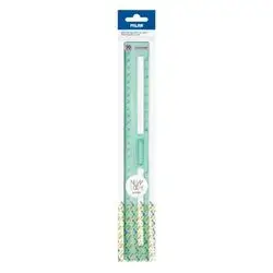 Milan Regla 30 cm transparente serie New Look, verde