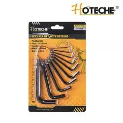 10Pcs Hex Key Set With Keyring