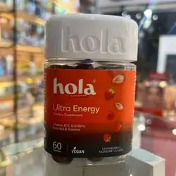 Hola ultra energy 60gummies vitamin B12,goji berry,kola nut&guarana with strawberry&raspberry flavor