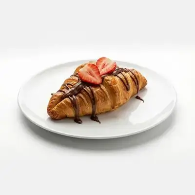 Croissant with nuttela souce