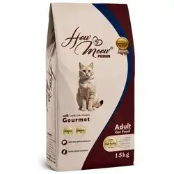 How meow adult cat food lamb, fish, chicken gourmet 15kg
