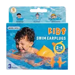 Kids Swim Earplugs 2-4 Years Small 3 Pairs HP10-3 _ Hearprotek
