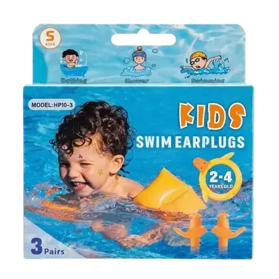 Kids Swim Earplugs 2-4 Years Small 3 Pairs HP10-3 _ Hearprotek