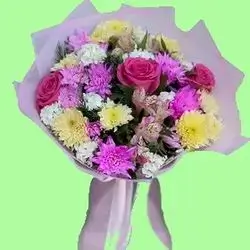 Pinkish Dawoodi & Rose Bouquet