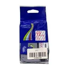 Label Tabe Brother Master Copy-12mm-Red On Clear