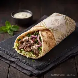 Beef Shawarma in Lebanese Bread