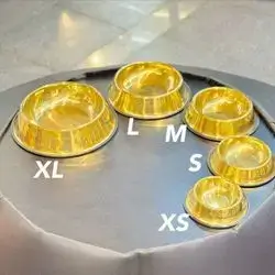 Stainless Steel Gold Pet Bowl XSmall to XL