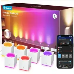 Govee Rgbicw Cube Wall Sconeces  6 Pack H6088