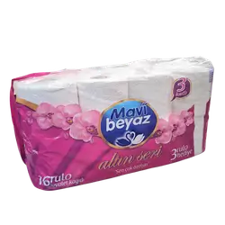 Cleanse MAVI BEYAZ Toilet 3-Ply 16 Rolls