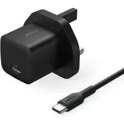 Belkin USB-C Plug 25W with 60W USB-C Cable (3.3ft, 1M) Black