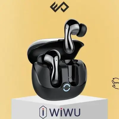 WiWU T32 ENC Plus Wireless Earbuds with 32dB ANC, Bluetooth 5.4 & 4-Mic ENC – Black