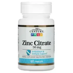 21st Century Zinc Citrate 50 mg - 60 Tablets