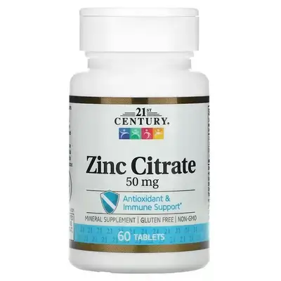 21st Century Zinc Citrate 50 mg - 60 Tablets