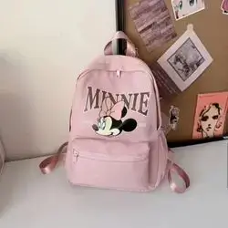 Minnie Print Mini Backpack, Fashionable Pink Daypack