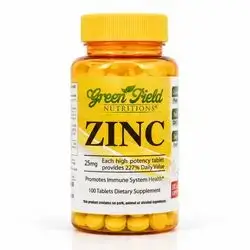 Green Field Nutritions Zinc 25mg – 100 Tablets